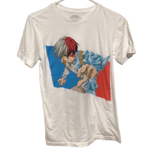 Funimation My Hero Academia Todoroki Fire & Ice White Anime T-Shirt Men’s Size S - Picture 4 of 5